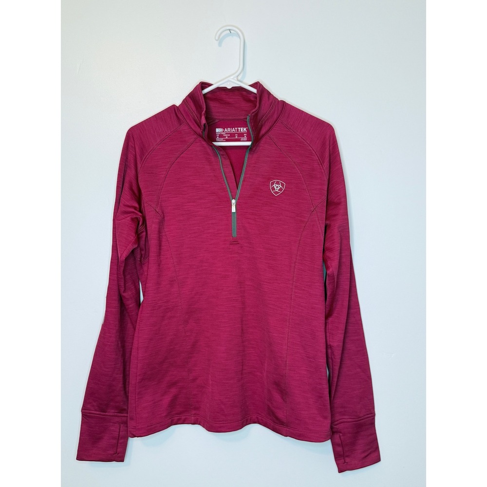 Ariat AriatTEK Womens‎ Magenta Pink 1/4 Zip Fleece Pullover Space Dye Size M